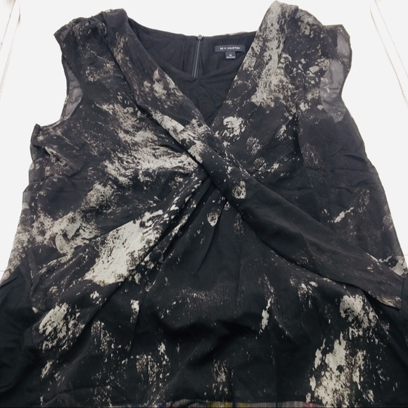 14 H by Halston Drape Front Sleeveless Top Shirt - Picture 7 of 15